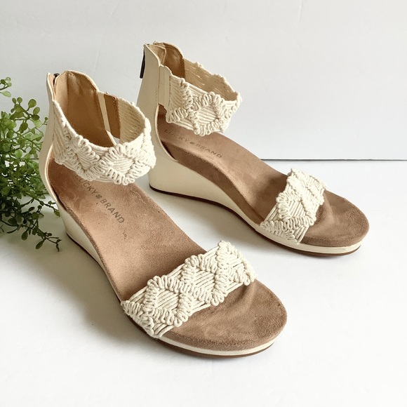 Lucky Brand Shoes - LUCKY BRAND Kaydyn Wedge Sandal Crochet Ivory Cream Wedding Bridal Boho Vacation